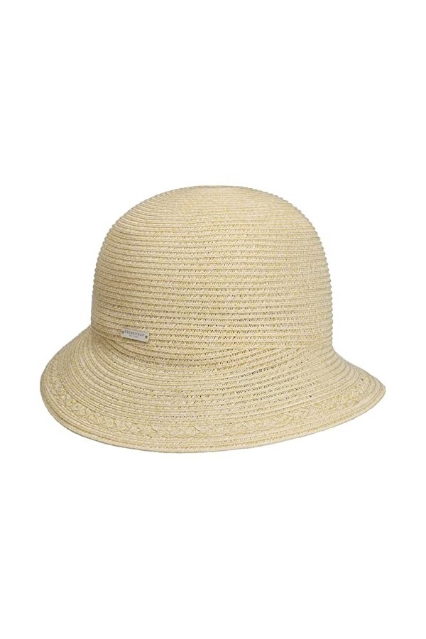 Seeberger Chapeau en Paille Daniella Chapeau Cloche Chapeau de Soleil Taille Unique - Bleu foncé 