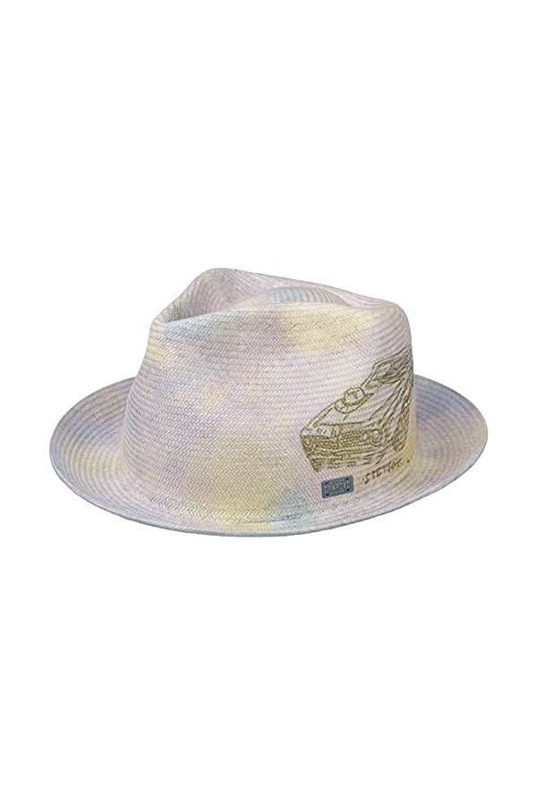 STETSON Chapeau en Paille Muscle Car Fedora Femme - de Soleil avec Doublure, Doublure Printemps-été - XL 60-61 cm Parme