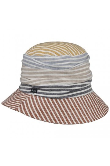 Lipodo Chapeau en Lin Colour Stripes Bucket Femme - Made in Italy dété pour de Soleil Printemps-été - Taille Unique Multicol