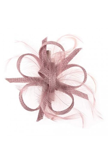 McBURN Serre-Tête Clip Femme - Made in Italy Chapeau de fête Printemps-été - Taille Unique vieuxrose