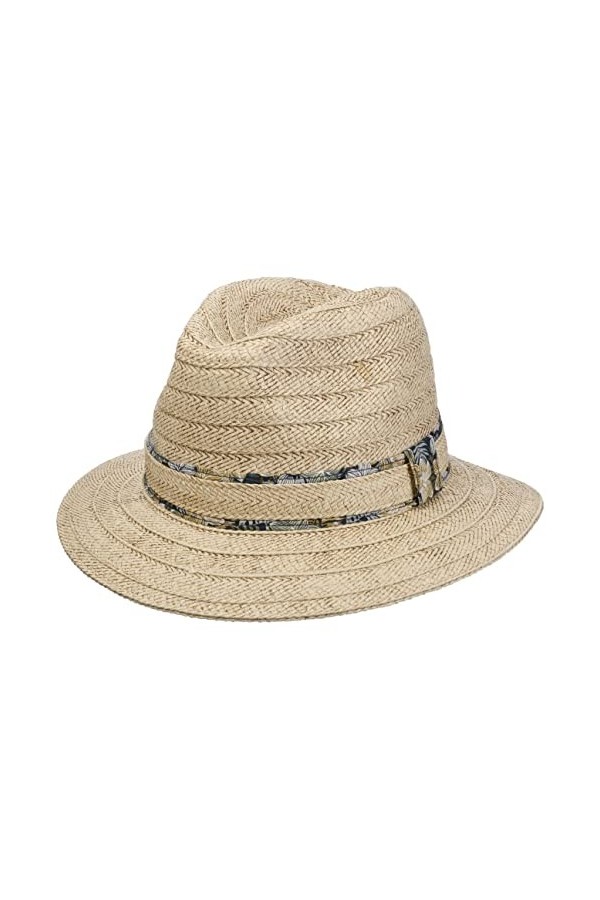 Lipodo Chapeau en Paille Sandreo Traveller Femme - pour Le Jardin de Soleil Plage Printemps-été - L 58-59 cm Nature-Beige
