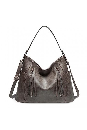 FORRICA Mode Femmes Sacs à Main Grande Sacs à Bandoulière Vintage Sac Fourre-Tout pour Dames PU Cuir avec Sangle Dépaule Dét