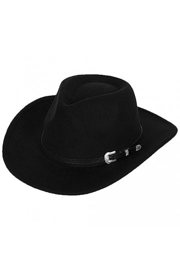 Chapeau Fedora classique à bord court Panama Jazz avec boucle florale gravée ceinture déooration, noir, Taille M
