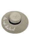 Lovelegis Chapeau de paille femme - Nicht stören - Nicht stören - Nicht stören - Large bord - Mer - Plage - Taille 56-58 - Id