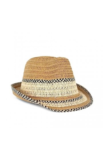Générique Chapeau dété Style bohème Paille Souple Plage Mode Tendance Vacances Panama Femme Homme Trilby Beige 