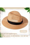 Hicarer 3 Chapeaux de Soleil de Paille Pliables pour Femme Chapeau Panama dÉté Réglable Fedora de Protection UV à Large Bord