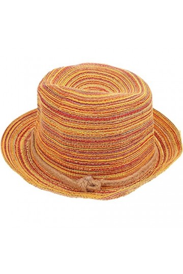 Chapeau de paille Panama court pour femme - Chapeau de plage - Chapeau de soleil enroulable pour les vacances, les activités 