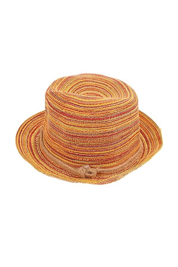 Chapeau de paille Panama court pour femme - Chapeau de plage - Chapeau de soleil enroulable pour les vacances, les activités 