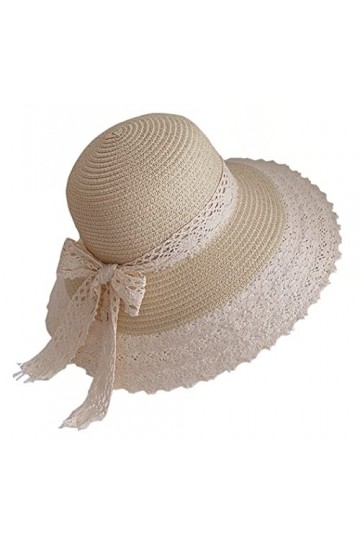 ericotry Chapeau de paille pliable UPF 50+ pour femme - Chapeau de paille à bord court enroulable - Chapeau Fedora panama ave