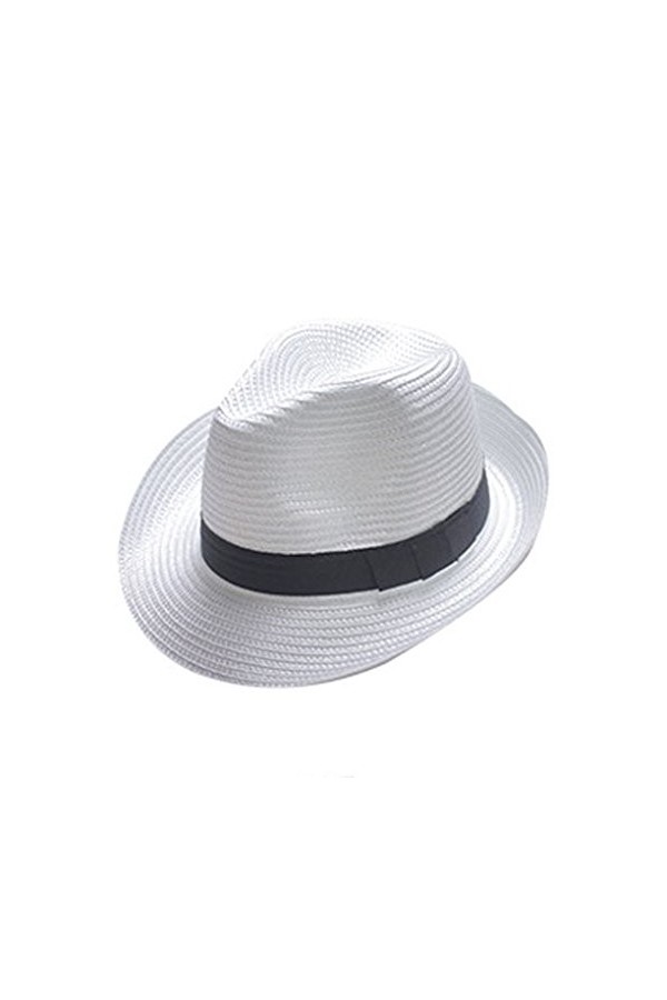 Boolavard Femmes Large Bord Paille Panama Roll Up Hat Fedora Beach Sun Chapeau UPF50 + Noir 