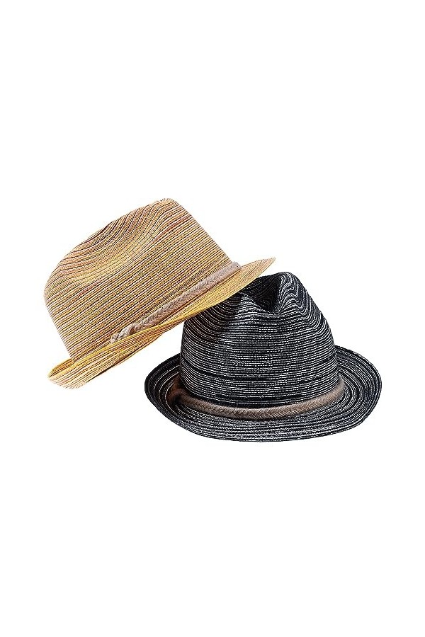 HunterBee Lot de 1/2/6 Chapeaux Fedora dété en Maille pour Femme Chapeau Trilby Panama Cool Respirant Chapeau de Plage pour 