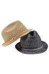 HunterBee Lot de 1/2/6 Chapeaux Fedora dété en Maille pour Femme Chapeau Trilby Panama Cool Respirant Chapeau de Plage pour 