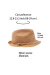 ZffXH Lot de 2 chapeaux de plage colorés en paille arc-en-ciel 1920 pour fête Fedora Panama Derby Jazz Costume pour femme, Mu