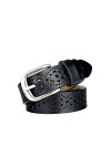 Lalafancy Ceinture Vintage Véritable en cuir de vachette pour femme Mode Creuse Fleur Design Ceinture pour femme avec boucle 