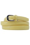 YEHMAN Ceinture classique fine 2 cm en croûte de cuir de vachette ajustable 120 cm Blanc 