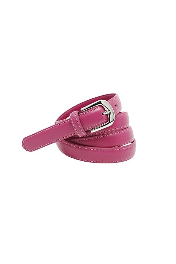 YEHMAN Ceinture classique fine 2 cm en croûte de cuir de vachette ajustable 120 cm Blanc 