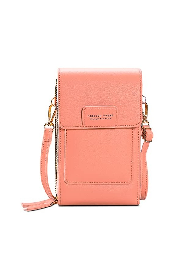 FORRICA Sac Téléphone Portable Femme Écran Tactile Fente Cartes Petit Sac à Bandoulière pour Femme Portefeuille Fille Pochett