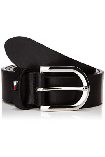 Tommy Hilfiger Ceinture Femme New Danny Belt Ceinture Cuir, Noir Masters Black , 85