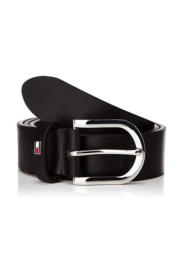 Tommy Hilfiger Ceinture Femme New Danny Belt Ceinture Cuir, Noir Masters Black , 85