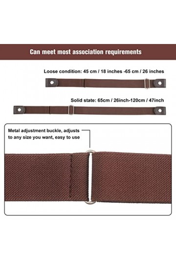 Xinzistar 5 Pièces Ceinture Extensible sans Boucle, Ceinture Élastique Invisible Unisexe Femme Homme Réglable Dégagement Rapi