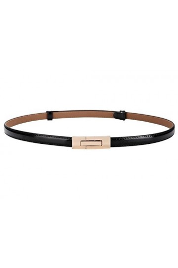 Oyccen Femme Ceintures en Cuir Réglable Sangle de Taille Robe Décoration Ceinture Fine, Noir, Taille Unique