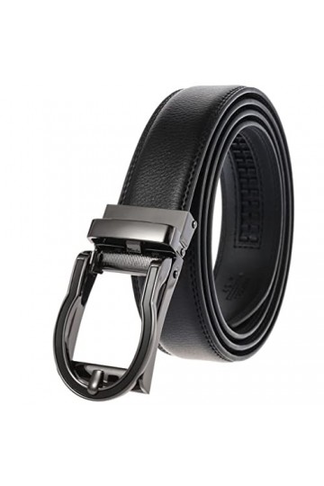 YANYUESHOP Ceintures Hommes à Cliquet Réglable Ceinture en Cuir Classique Design dentreprise Boucle en Alliage Automatique C