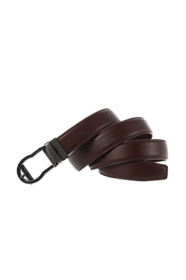 YANYUESHOP Ceintures Hommes à Cliquet Réglable Ceinture en Cuir Classique Design dentreprise Boucle en Alliage Automatique C