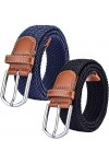Chalier 2x Ceintures Femme Homme Elastiques Belt Tressées Extensible pour Jeans Robe Pantalons avec Boucle …