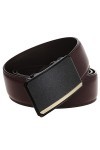 YANYUESHOP Ceinture en Cuir pour Hommes Business Ceinture à Cliquet en Cuir Formel Boucle Automatique en métal pour Homme Co