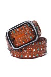 Yousiju Ceinture à rivets style punk pour femme Couleur C 120 cm