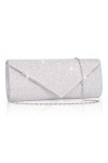 Larcenciel Pochette Enveloppe Sac de Soirée en Paillettes Brillant Argenté pour Femme Or 