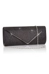 Larcenciel Pochette Enveloppe Sac de Soirée en Paillettes Brillant Argenté pour Femme Or 