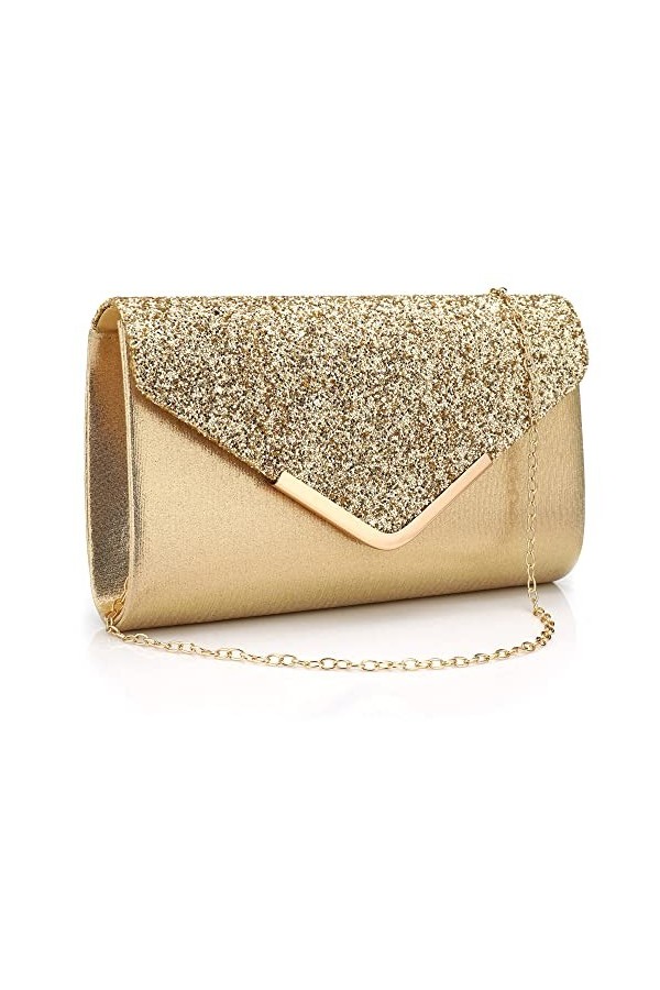 Milky Way Pochette Enveloppe Soirée Sac à Main Mariage En Paillettes Brillan Bandouliere Chic Et Elegant Clutch Argenté Avec 
