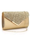 Milky Way Pochette Enveloppe Soirée Sac à Main Mariage En Paillettes Brillan Bandouliere Chic Et Elegant Clutch Argenté Avec 