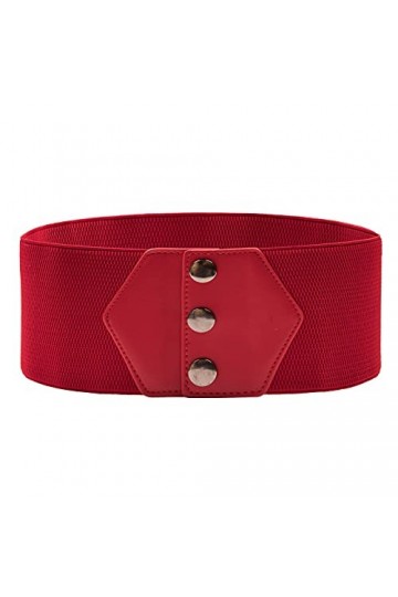 GRACE KARIN Robe Ceinture Ceinture Pour Femmes Large Extensible Taille Cinch Ceinture Snap-Button Corset Ceinture Noir XL