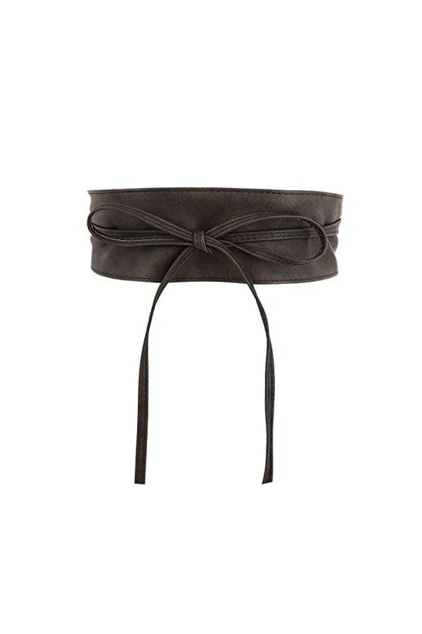 FASHIONGEN - Ceinture Obi pour Femme, Ceinture large Obi, Similicuir de Poylurethanne, haute qualité, MICA - Noir, S-M