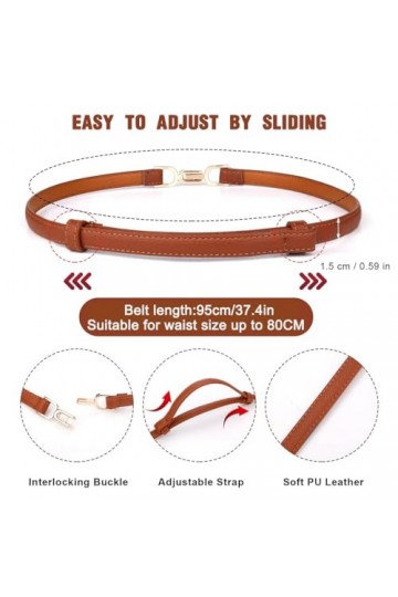 SJBAUTYO 2 Pièces Ceinture Elastique pour Femmes,Ceinture Extensible Vintage avec Boucle Métallisée,pour Robe,Chemises Ceintu