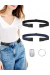 MELLIEX 2pcs Ceinture sans Boucle Ceinture Femme & Homme Élastique Invisible Ceinture Réglable Dégagement Rapide Ceinture pou