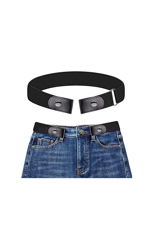 Nifogo Ceinture femme élastique,ceinture sans boucle 85-140cm ,ceinture magique homme pour Jeans Pantalons Jupes-Elastique Ré