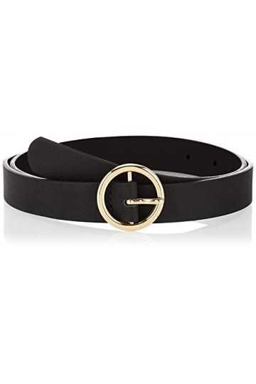 PIECES PCBONNA Jeans Belt Noos Ceinture, Détails : Boucle Dorée/Noire, 80 cm Femme