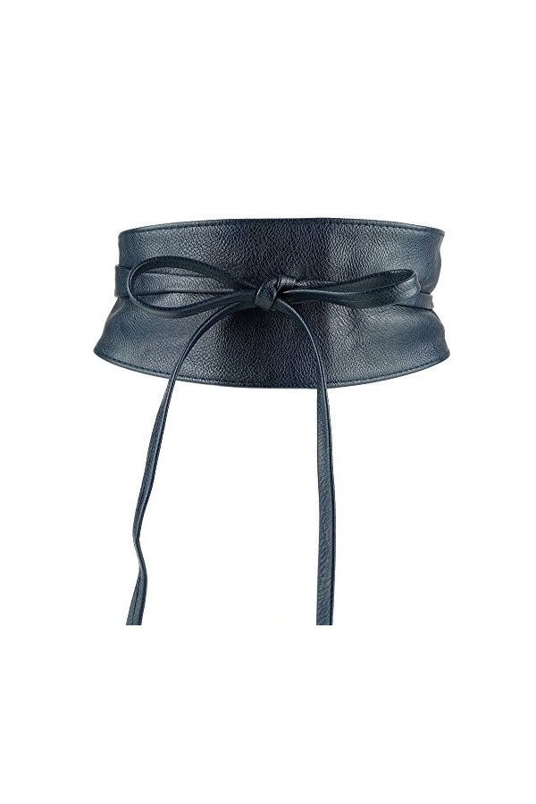 MYB Ceinture écharpe en simili cuir pour femme - modèle obi - taille unique Doré 