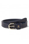 Tommy Hilfiger Ceinture Femme TH Timeless 2.5 Topstitch Ceinture Cuir, Bleu Space Blue , 80