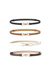 XPEX 4Pcs Ceinture Pour Robe,Ceinture Fine Femme,Ceintures Femme,Ceinture Tresse Elastique Femme,Ceintures Fines Réglables En