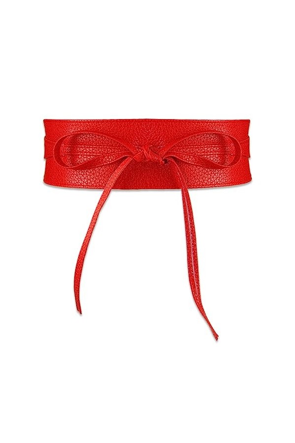 Satohom Ceinture pour femme large en dentelle avec ceinture en simili cuir sangler Tie taille unique Boho dentelle ceintures 