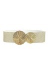 Moorle Ceinture élastique pour femme - Ceinture large - Boucle tendance - Avec boucle dorée - Ceinture extensible pour femme 