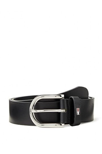 Tommy Hilfiger Ceinture Femme New Danny Belt Ceinture Cuir, Noir Masters Black , 80