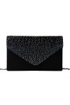 LUI SUI Femmes Pochette Classique Satin Pochette Sac à Main Sacs Paillettes Strass enveloppe soirée mariée Mariage Sac à Main