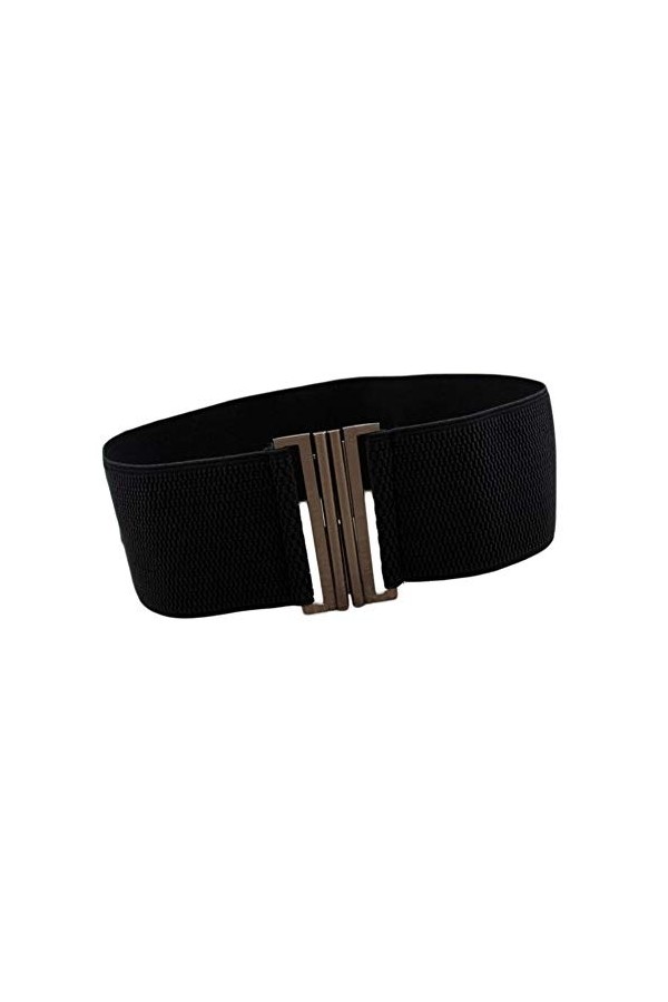 Oyccen Ceinture élastique large pour femme avec boucle en métal, Noir, taille unique