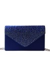 LUI SUI Femmes Pochette Classique Satin Pochette Sac à Main Sacs Paillettes Strass enveloppe soirée mariée Mariage Sac à Main