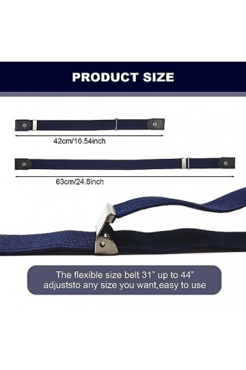 KHAOVS 4 Pièces Ceinture Extensible sans Boucle, Invisible Ceinture Femme & Homme Élastique Ceinture sans Boucle Unisexe Régl